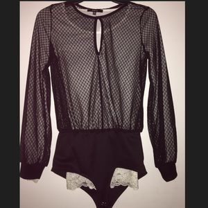 Black sheer lace bodysuit black bodysuit black top